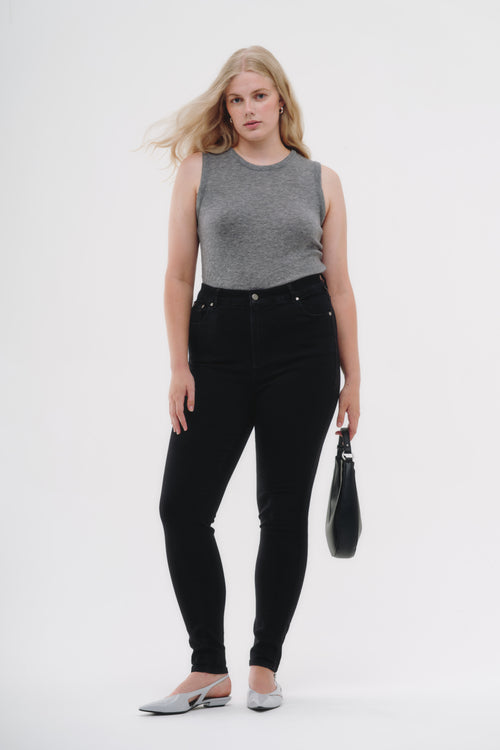 Skinny Jeans Curvy - Negro